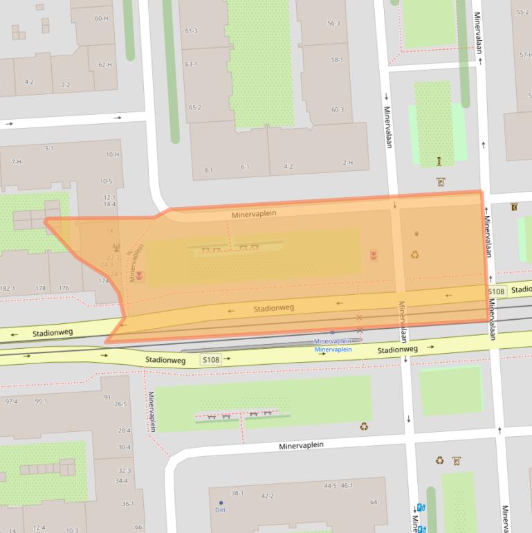 Kaart van postcodegebied 1077TR.