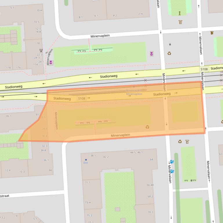 Kaart van postcodegebied 1077TS.