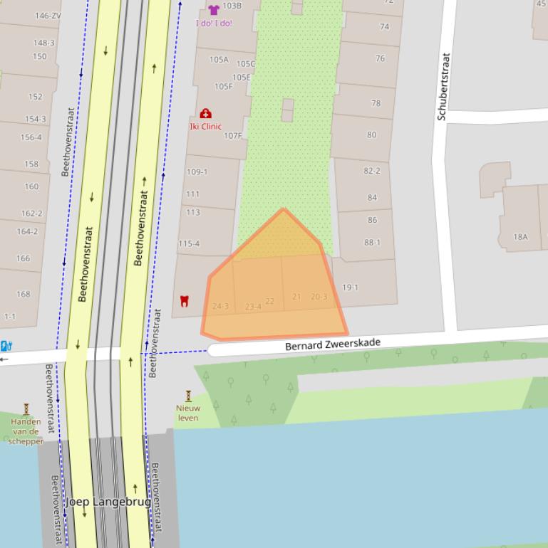 Kaart van postcodegebied 1077VA.