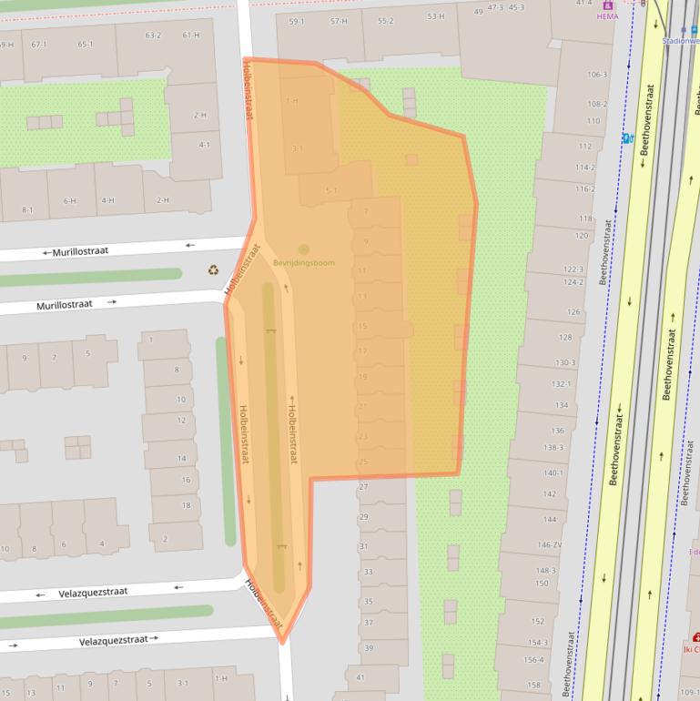 Kaart van postcodegebied 1077VB.