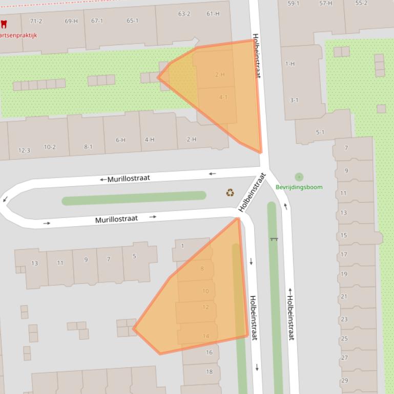 Kaart van postcodegebied 1077VD.