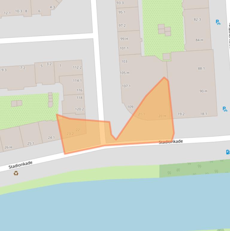 Kaart van postcodegebied 1077VL.