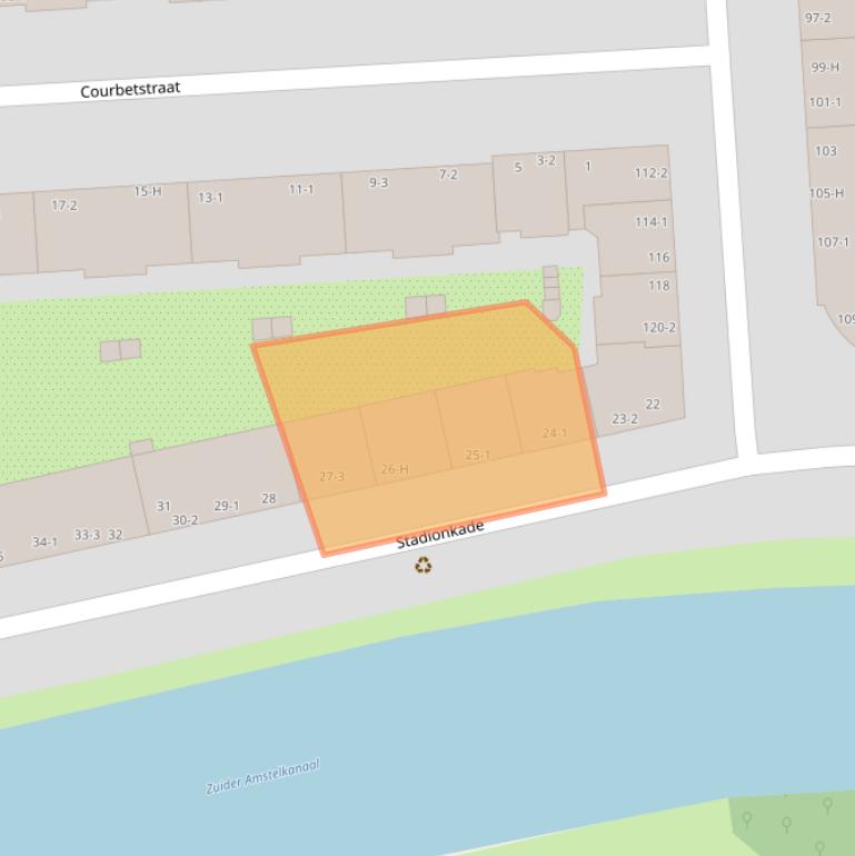 Kaart van postcodegebied 1077VM.