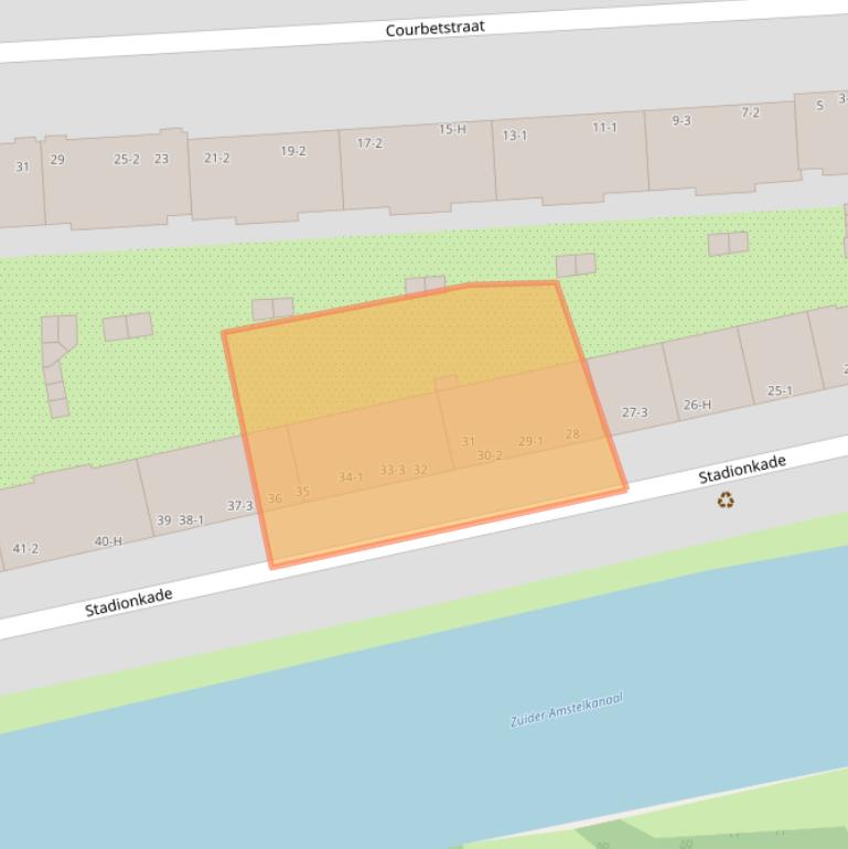 Kaart van postcodegebied 1077VN.