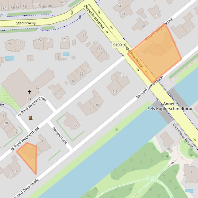 Kaart van postcodegebied 1077VT.