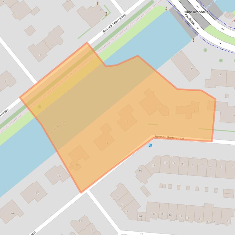 Kaart van postcodegebied 1077WG.