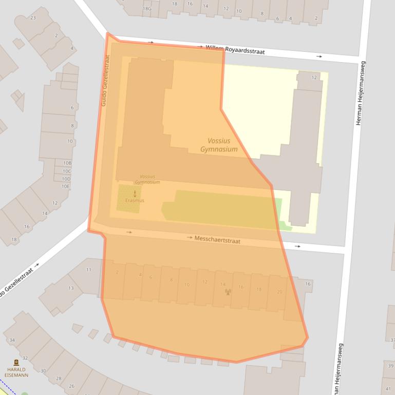 Kaart van postcodegebied 1077WS.