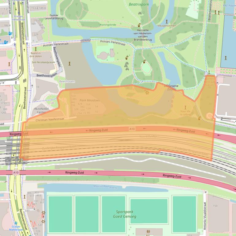 Kaart van postcodegebied 1077WW.