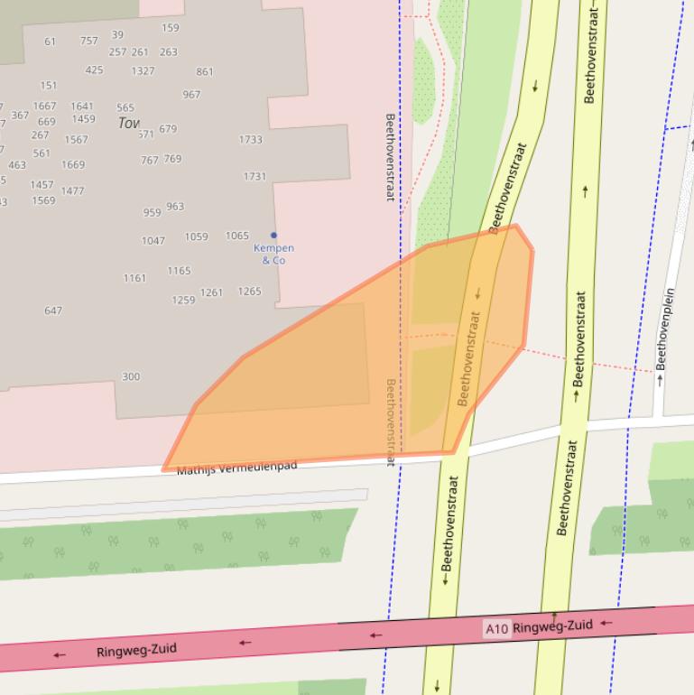 Kaart van postcodegebied 1077WZ.