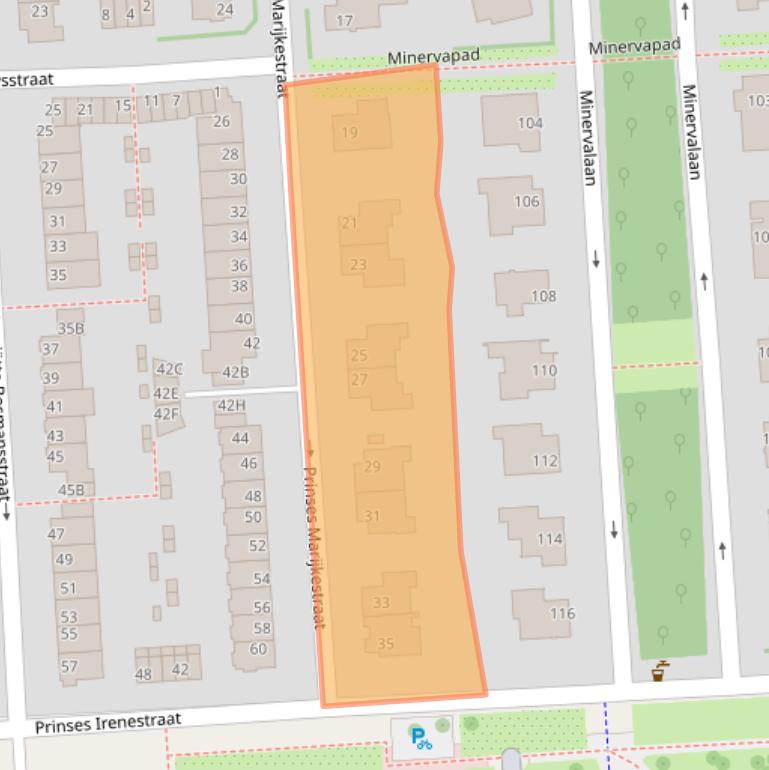 Kaart van postcodegebied 1077XB.