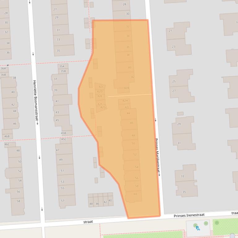 Kaart van postcodegebied 1077XD.