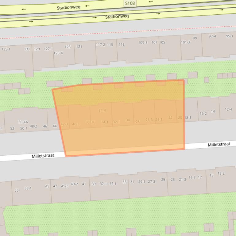 Kaart van postcodegebied 1077ZE.