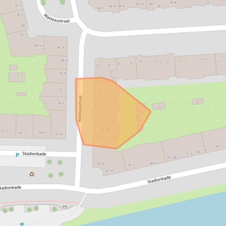 Kaart van postcodegebied 1077ZK.