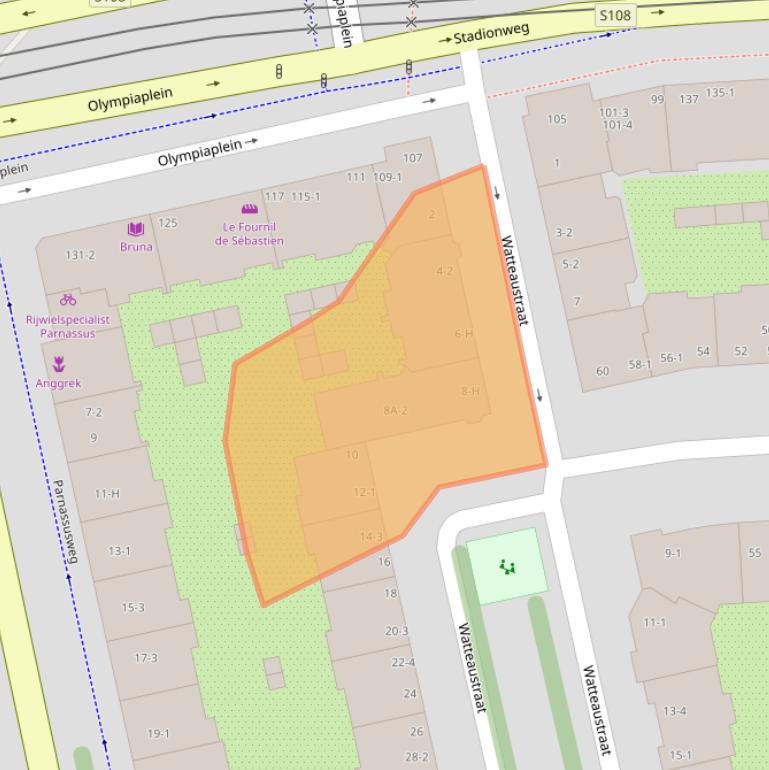 Kaart van postcodegebied 1077ZL.
