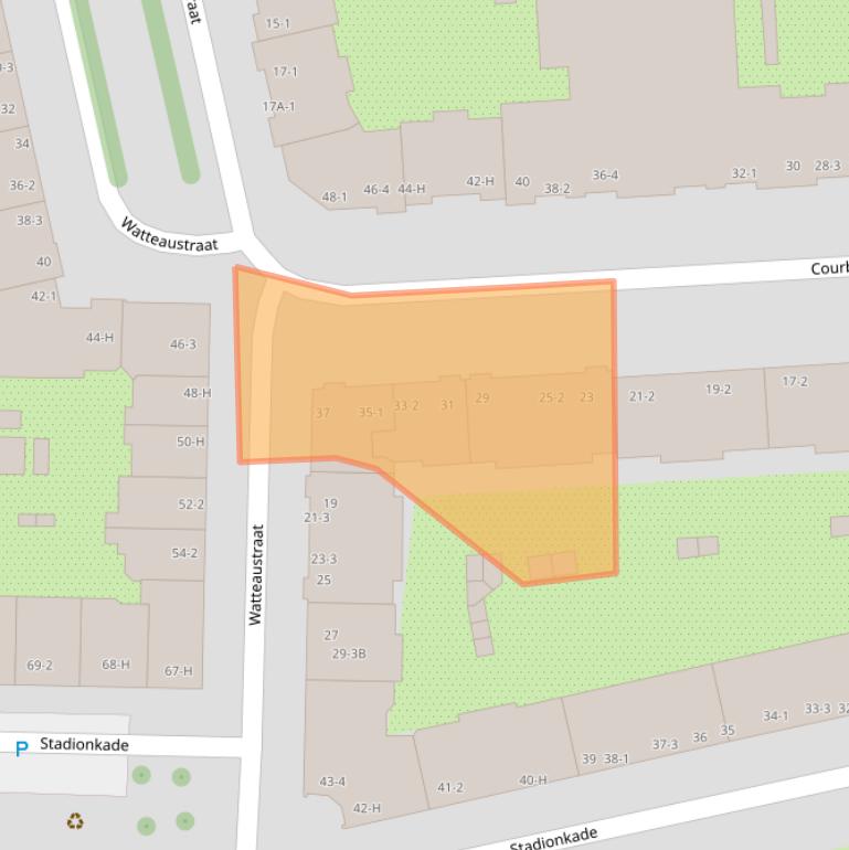 Kaart van postcodegebied 1077ZS.