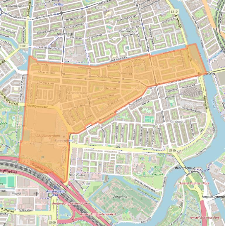 Kaart van postcodegebied 1078.