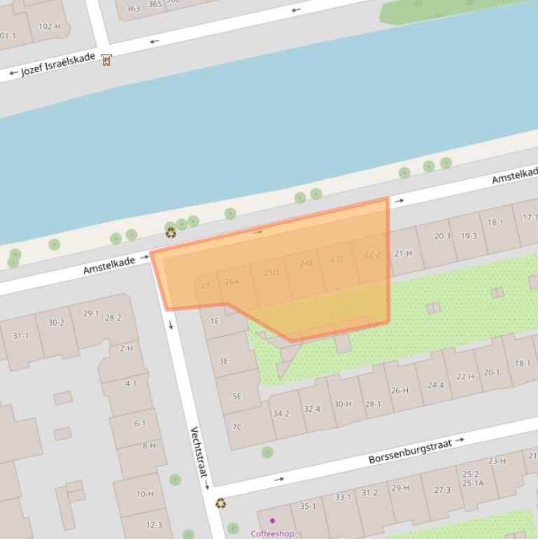 Kaart van postcodegebied 1078AD.