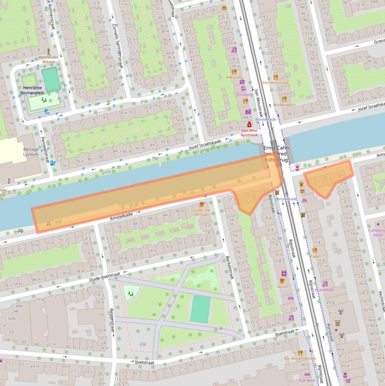 Kaart van postcodegebied 1078AE.