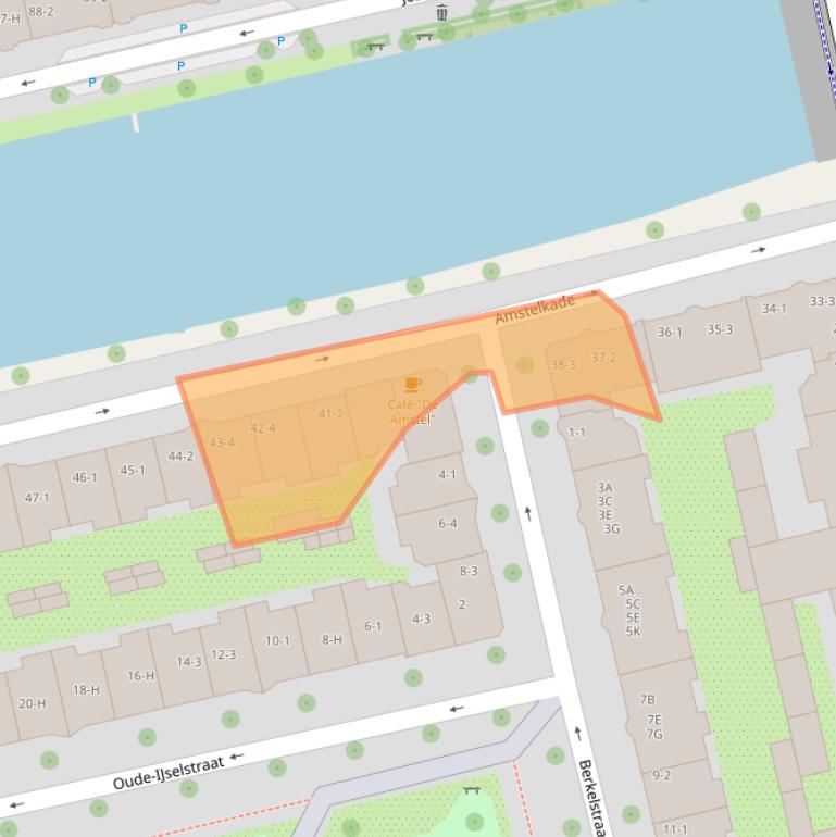 Kaart van postcodegebied 1078AG.