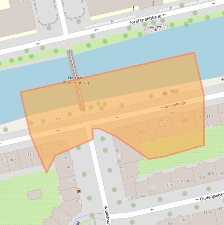 Kaart van postcodegebied 1078AK.