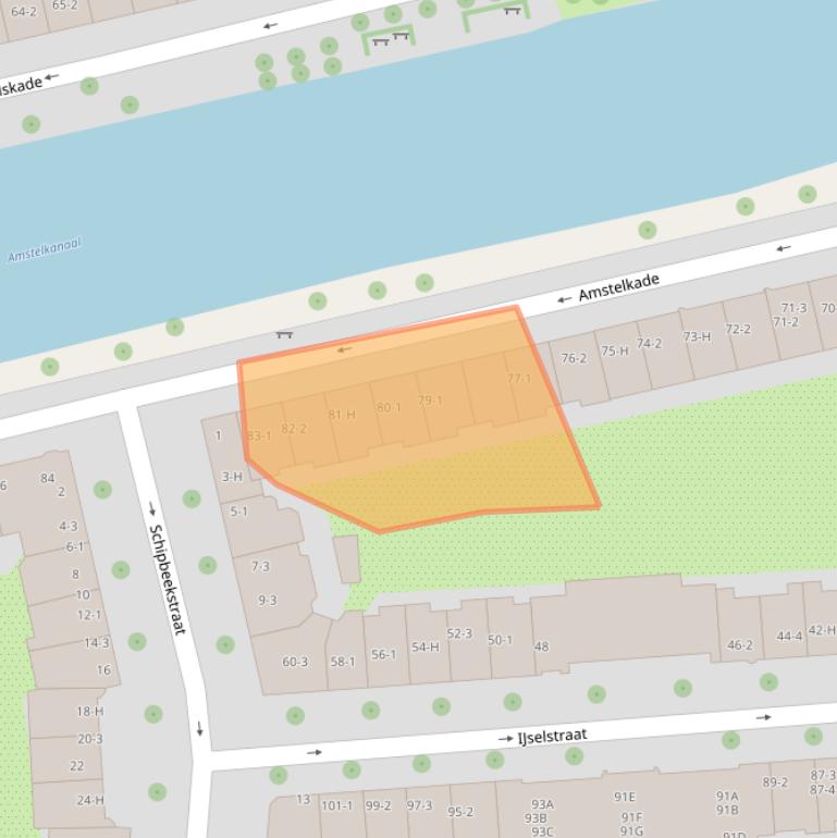 Kaart van postcodegebied 1078AM.