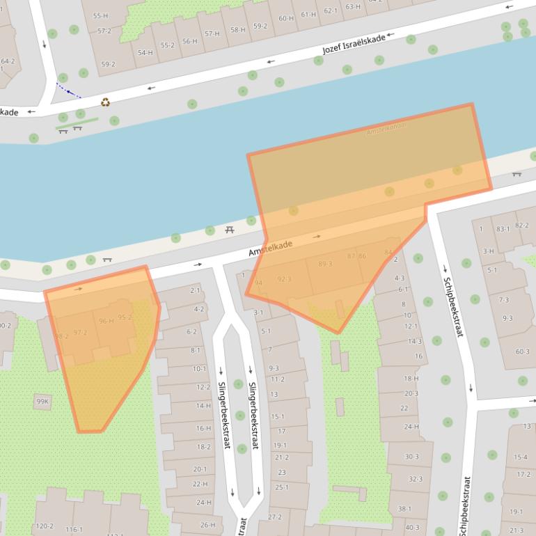 Kaart van postcodegebied 1078AN.