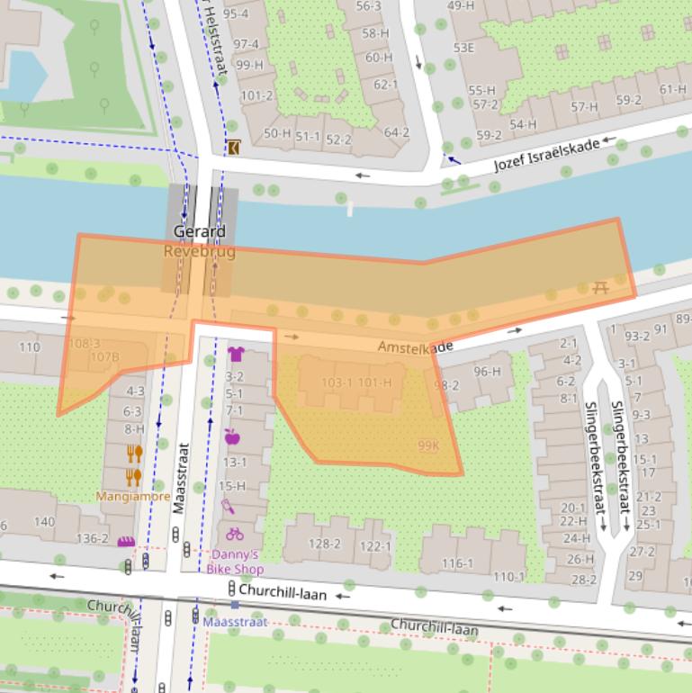 Kaart van postcodegebied 1078AP.