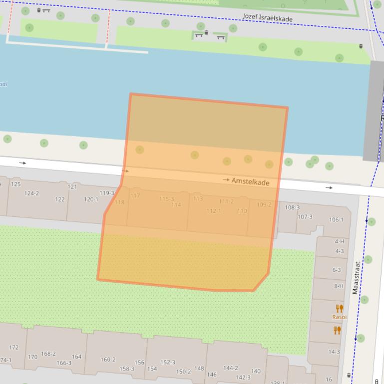 Kaart van postcodegebied 1078AR.