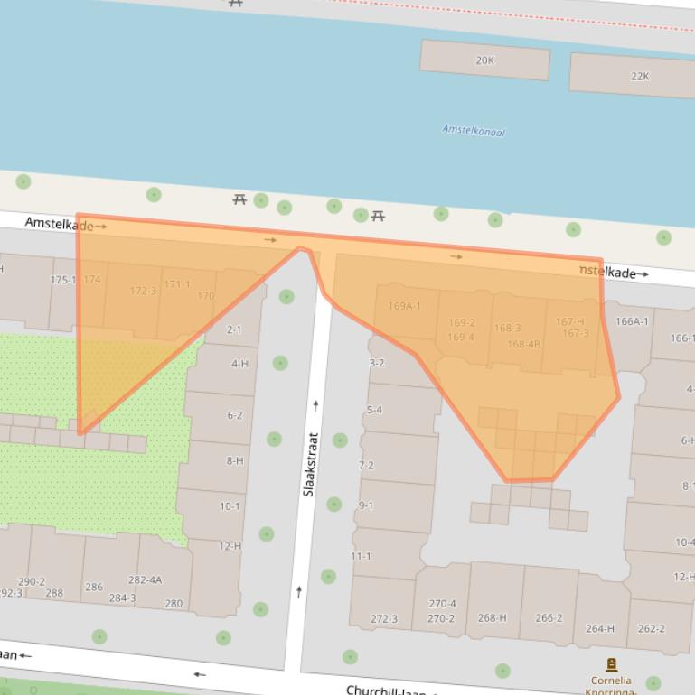 Kaart van postcodegebied 1078AZ.