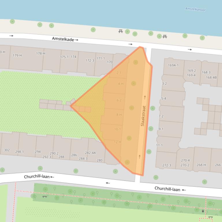 Kaart van postcodegebied 1078BD.