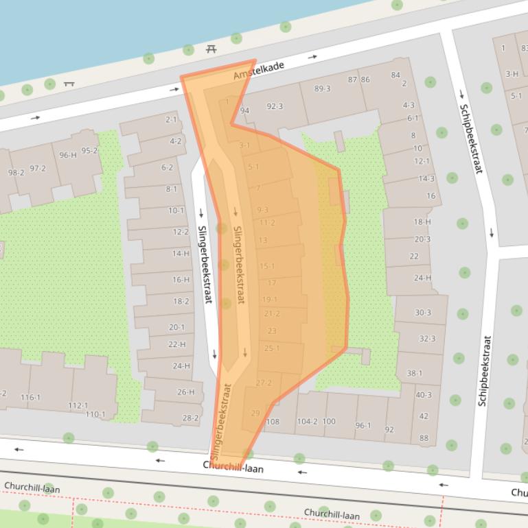 Kaart van postcodegebied 1078BH.
