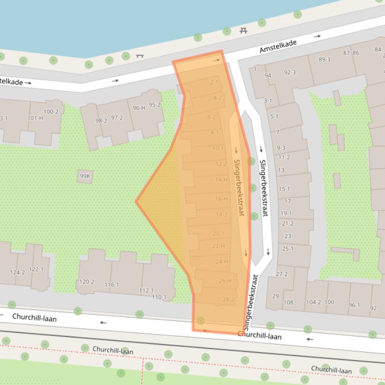 Kaart van postcodegebied 1078BJ.