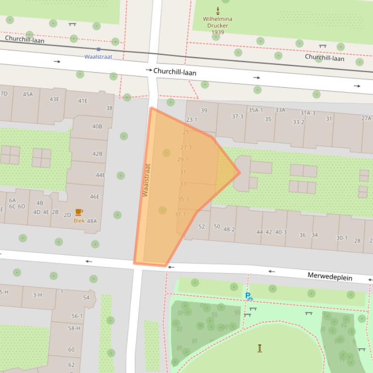 Kaart van postcodegebied 1078BR.