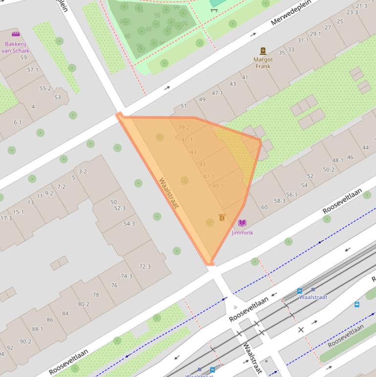 Kaart van postcodegebied 1078BW.