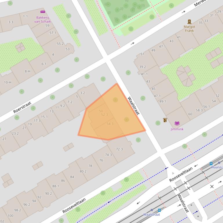 Kaart van postcodegebied 1078BX.