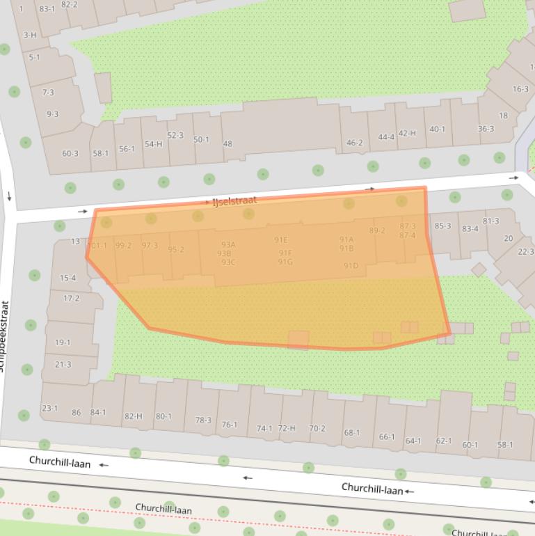 Kaart van postcodegebied 1078CG.