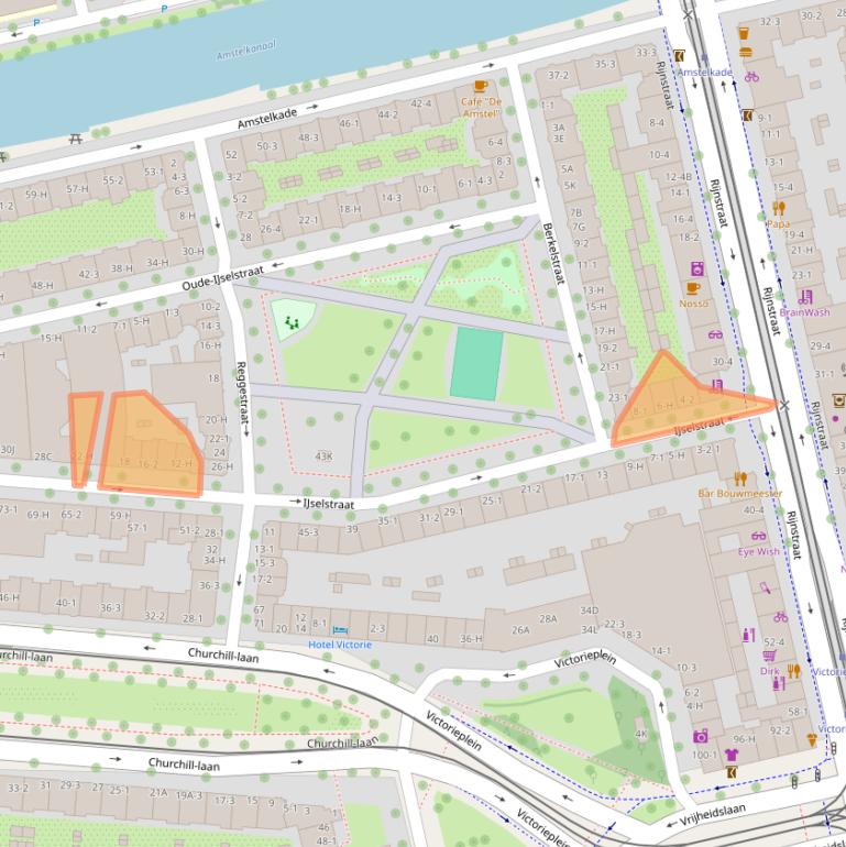Kaart van postcodegebied 1078CH.