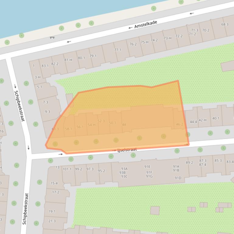 Kaart van postcodegebied 1078CK.