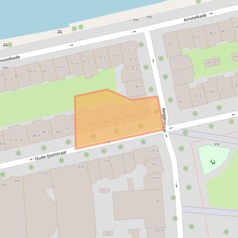 Kaart van postcodegebied 1078CP.