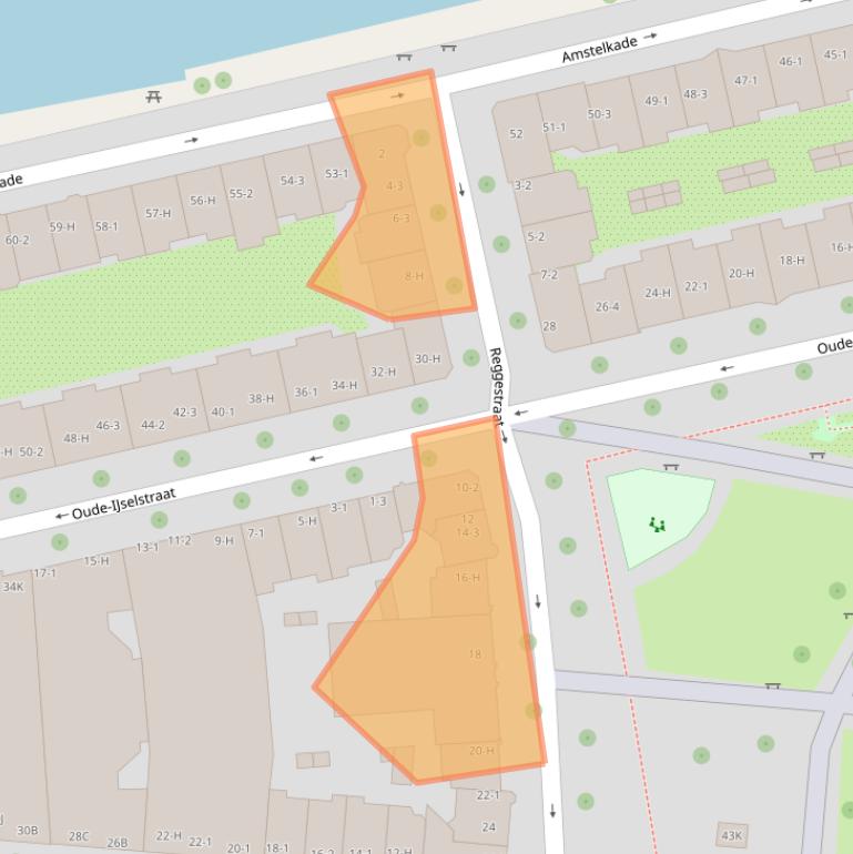 Kaart van postcodegebied 1078CZ.