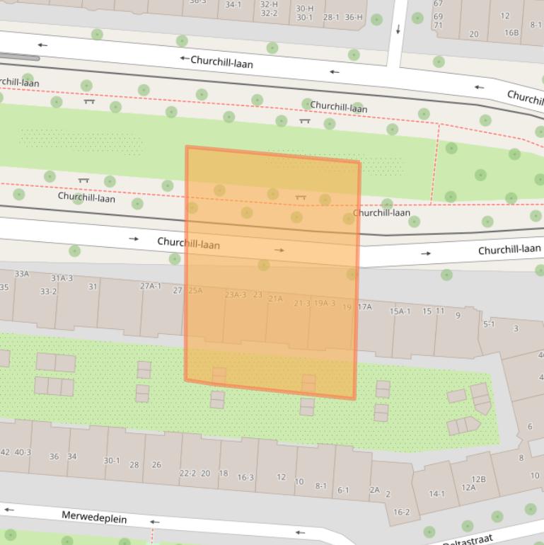 Kaart van postcodegebied 1078DC.