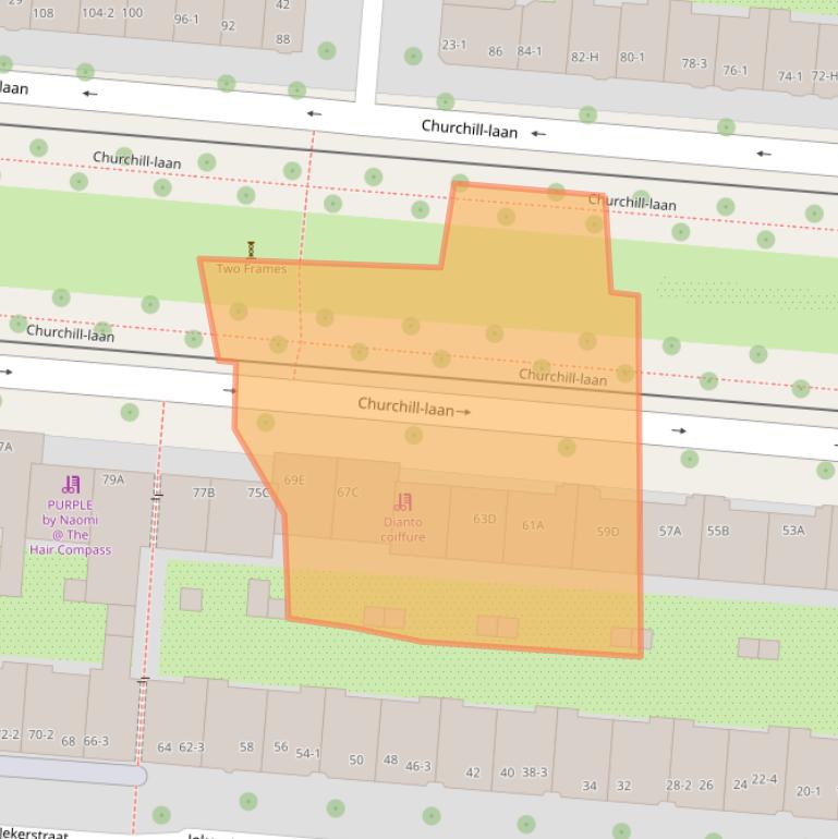 Kaart van postcodegebied 1078DH.