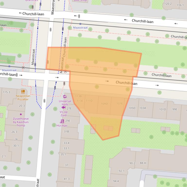 Kaart van postcodegebied 1078DM.