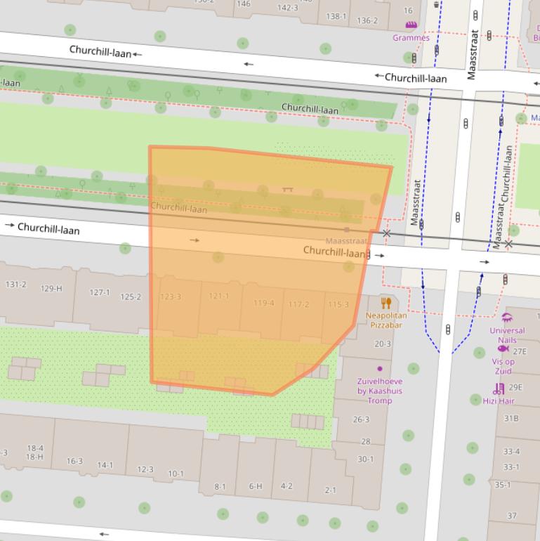 Kaart van postcodegebied 1078DN.