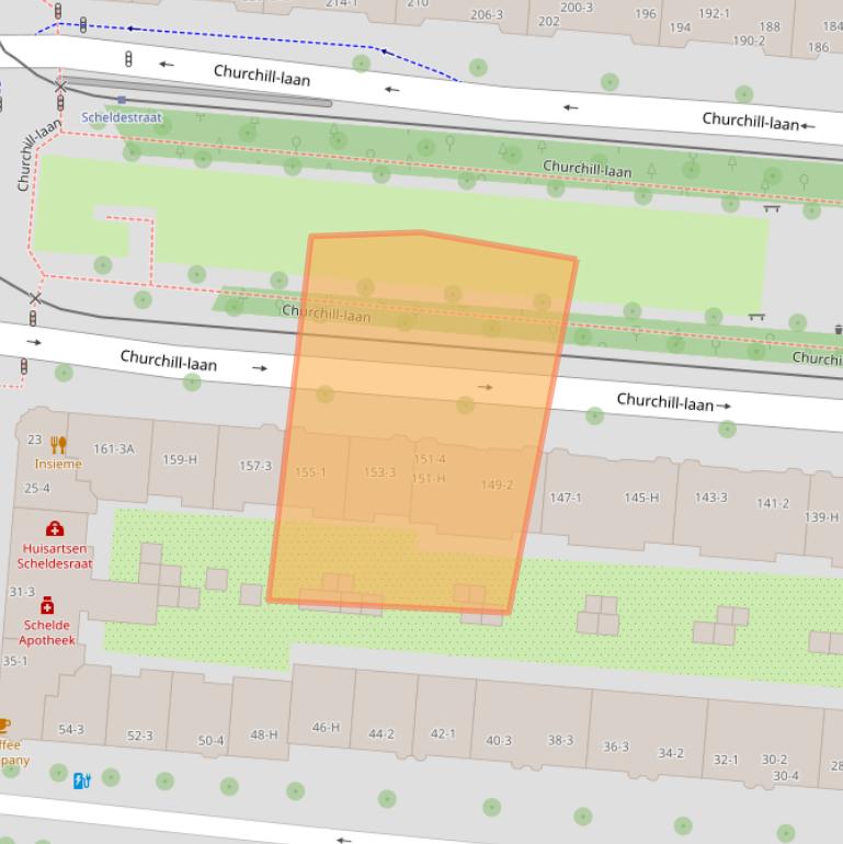 Kaart van postcodegebied 1078DT.