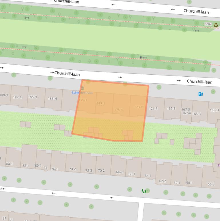 Kaart van postcodegebied 1078DX.