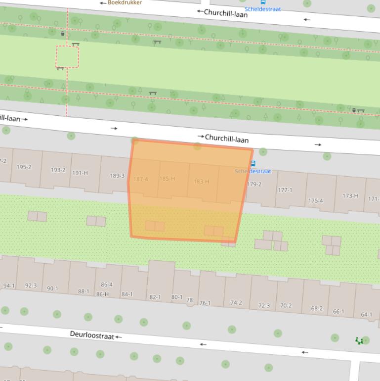 Kaart van postcodegebied 1078DZ.