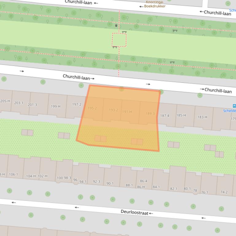 Kaart van postcodegebied 1078EA.