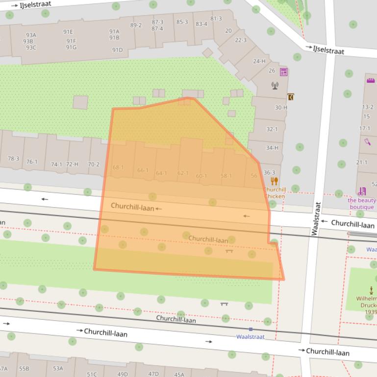 Kaart van postcodegebied 1078EJ.