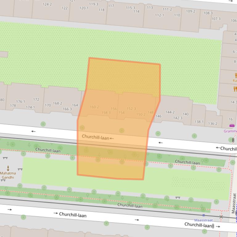 Kaart van postcodegebied 1078ER.
